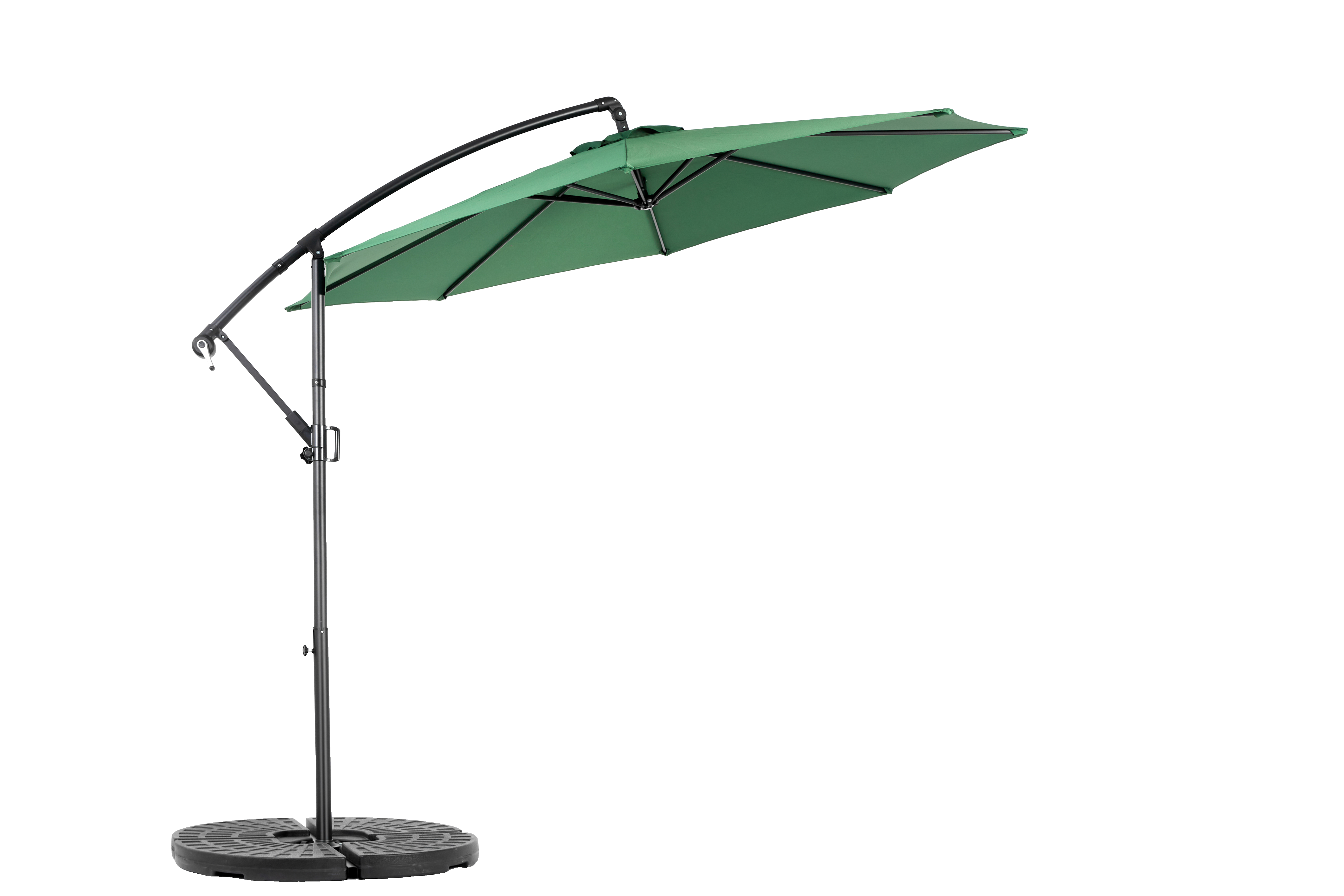 14.8 Ft Double Sided Outdoor Umbrella, Rectangular Large with Crank, Dark Green