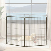 Extension Dog Fence Panels, 80 x 100 cm Steel Puppy Fence, Black