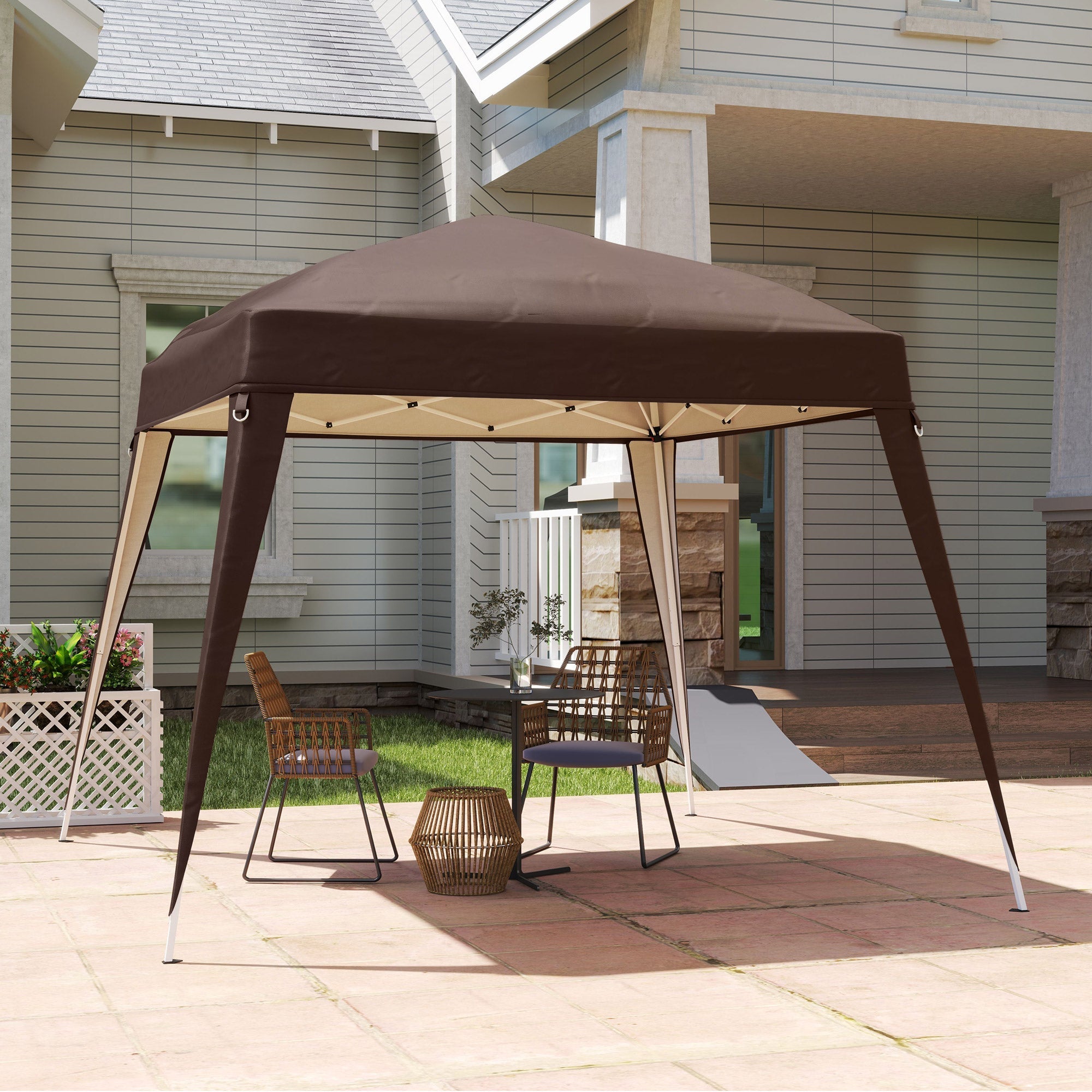 Pavillon-Ersatzdach 3x3m, wasserabweisend, stabil, Kaffee