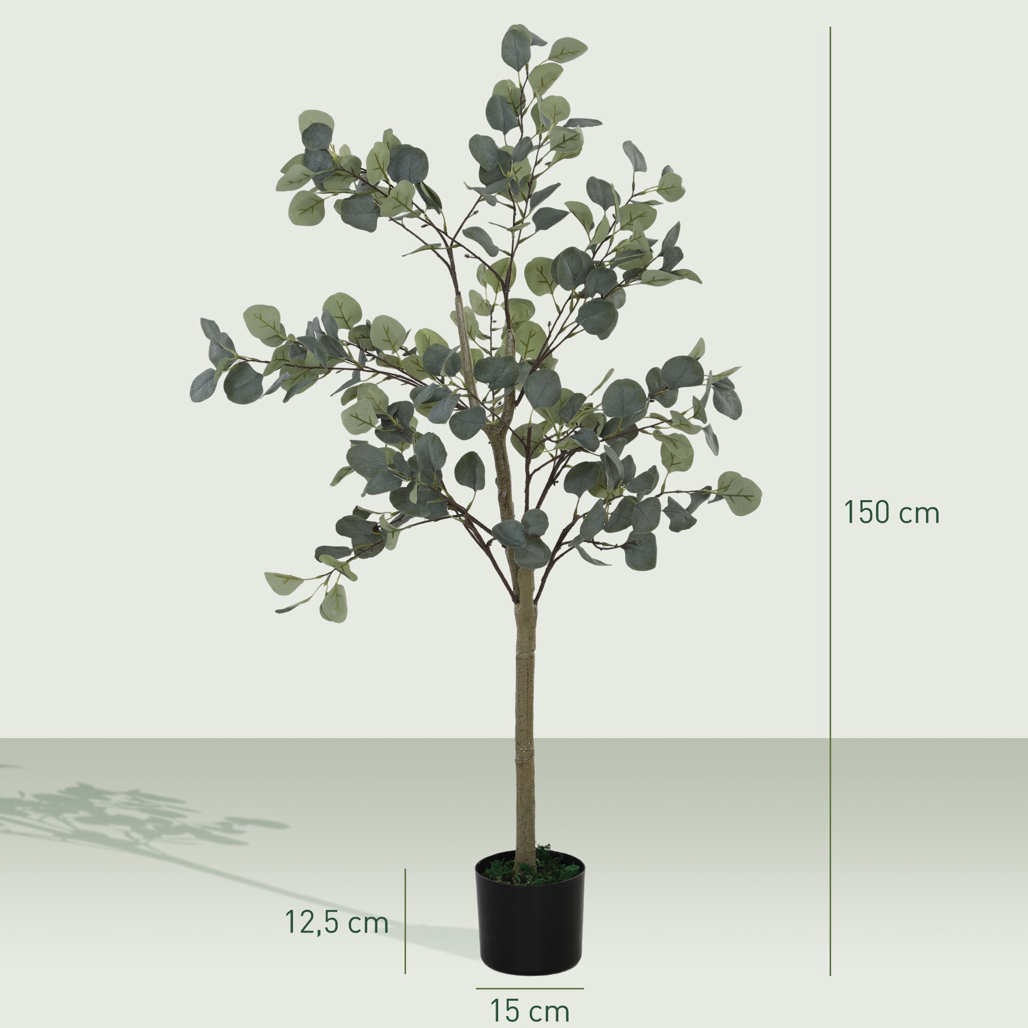 Artificial Eucalyptus Tree, Large 150 cm, Cement