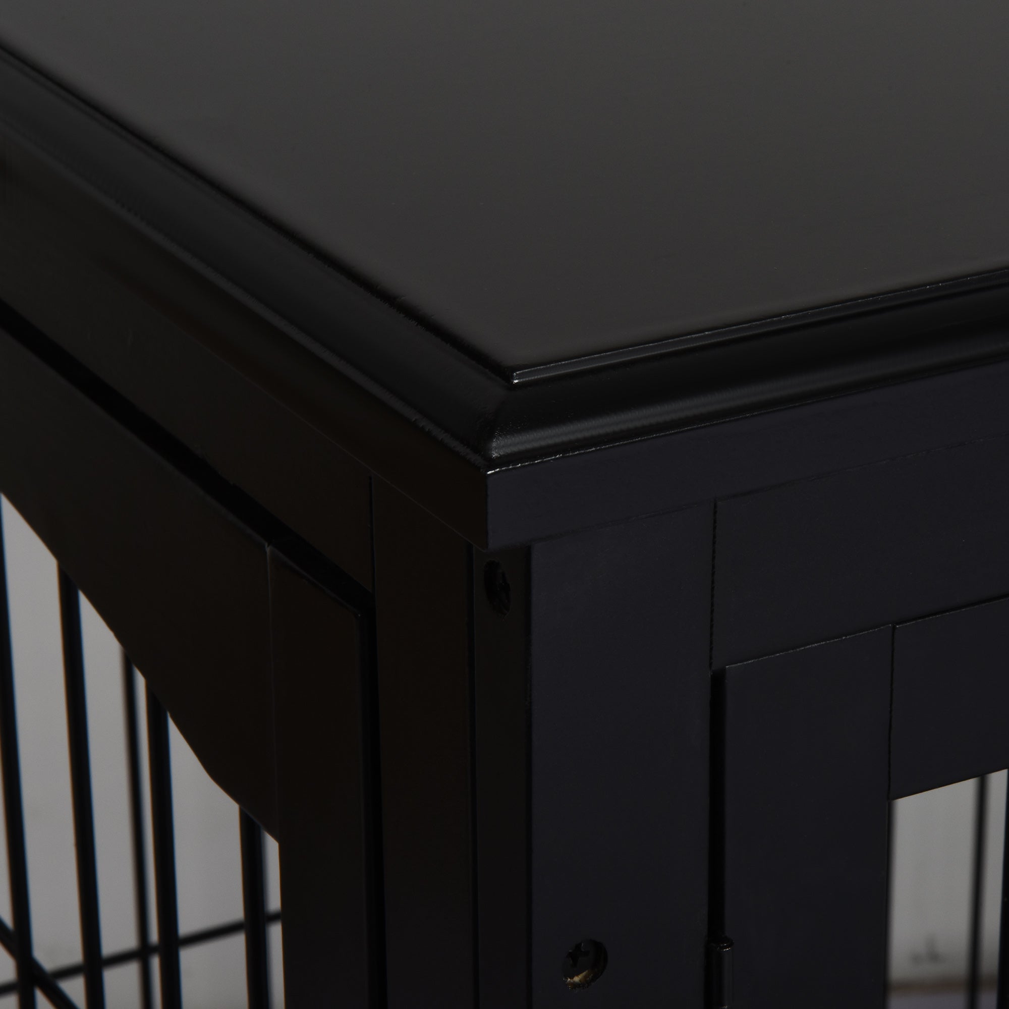 Dog House Table Top Indoor Cage, MDF Metal, Black
