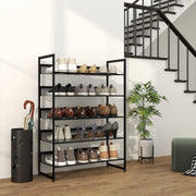 Kleines Schuhregal, hoch, schmal, 5-etagig, Schwarz