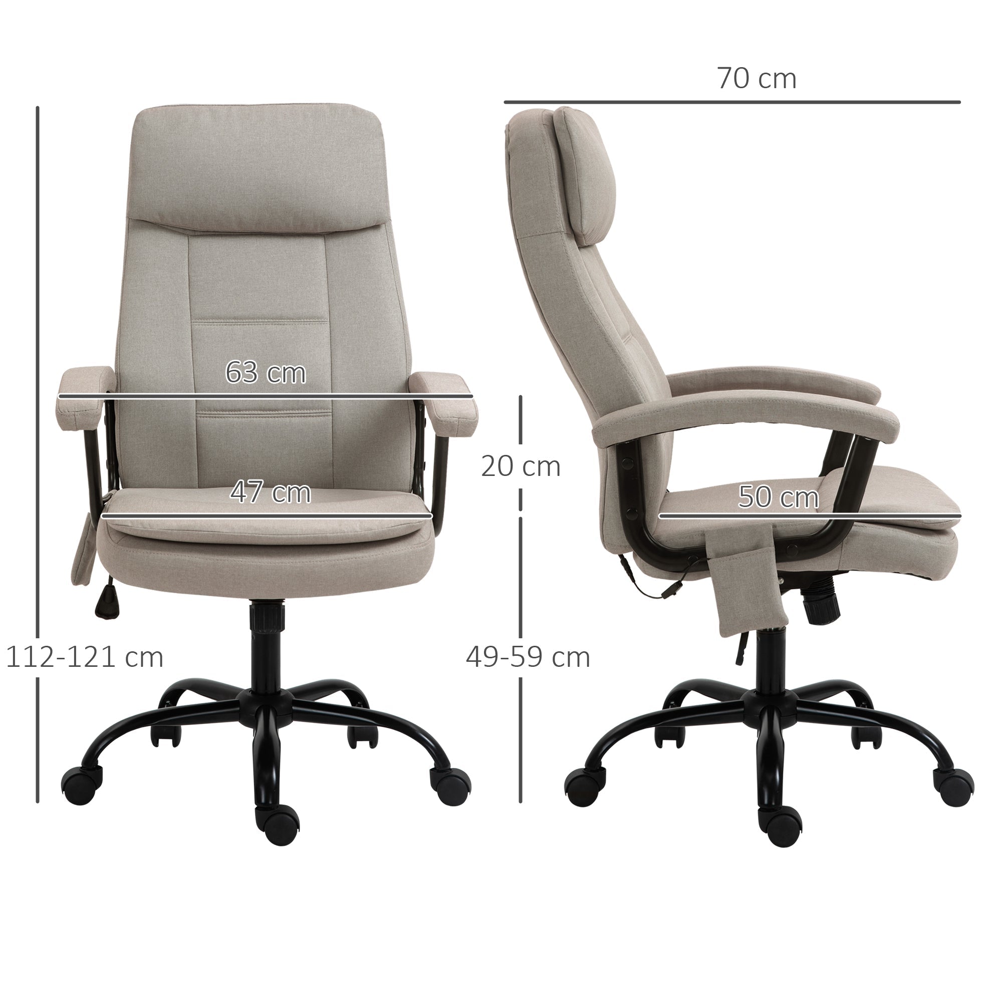 Office Chair, Ergonomic Massage Function Height-Adjustable Rocking, Beige