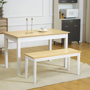 2-Sitzer-Bank, 220 kg Tragkraft, 102 x 36 x 45 cm, Kiefernholz weiß