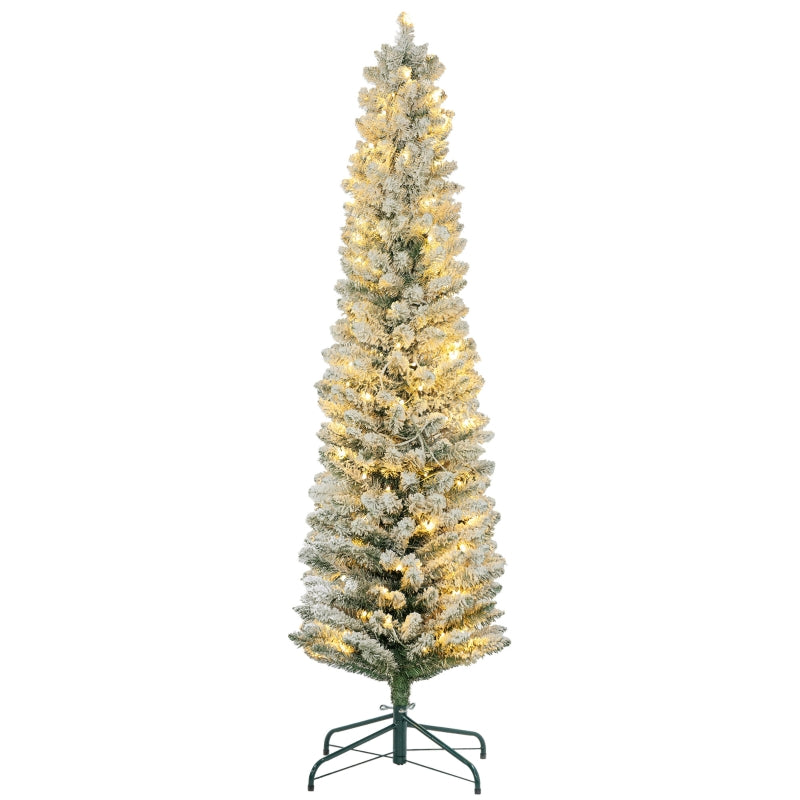 Christmas Tree 180 cm, LED Lights, Metal Base, Green