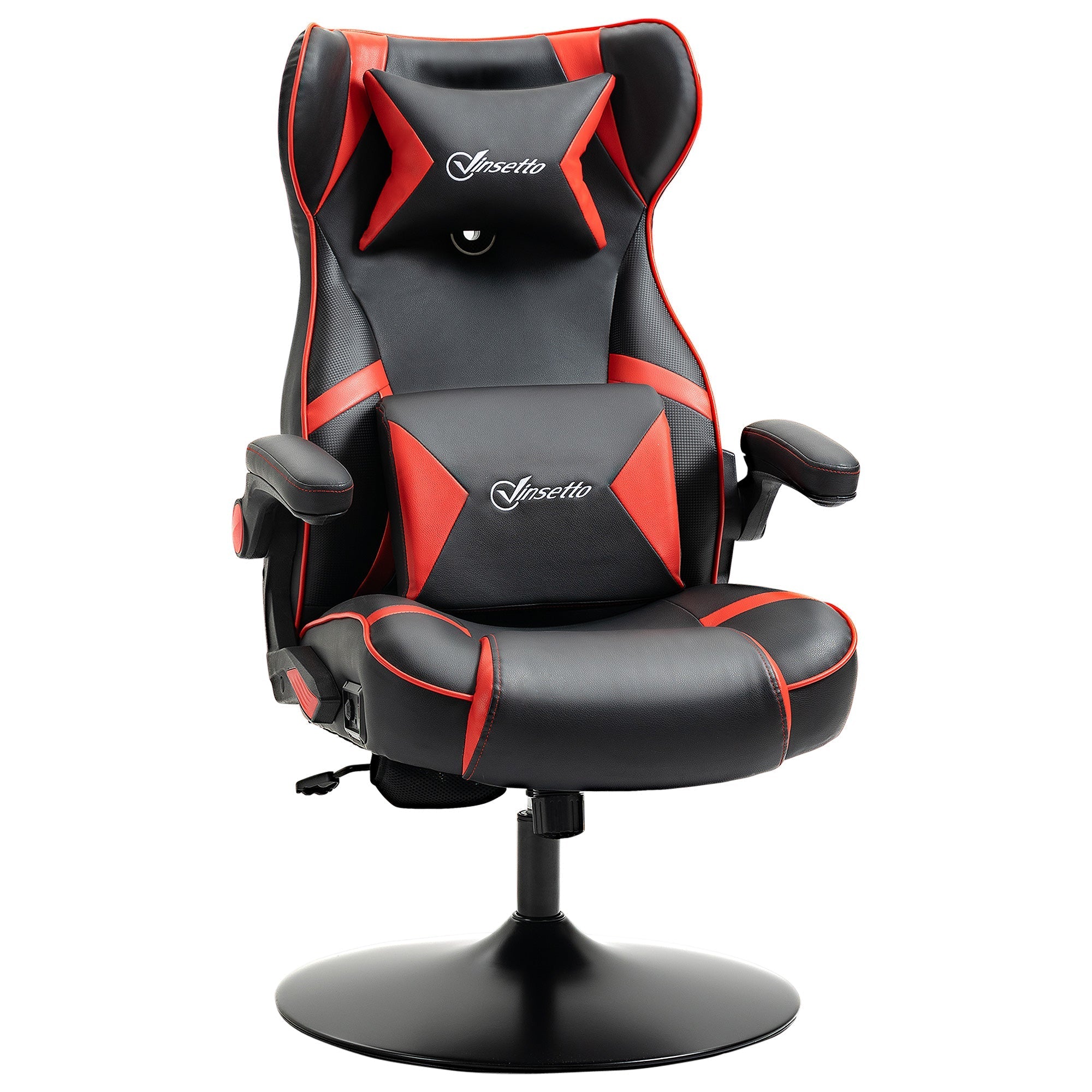 Vinsetto Gaming Chair, Height Adjustable, Rocking, Speakers, Ergonomic, Faux Leather