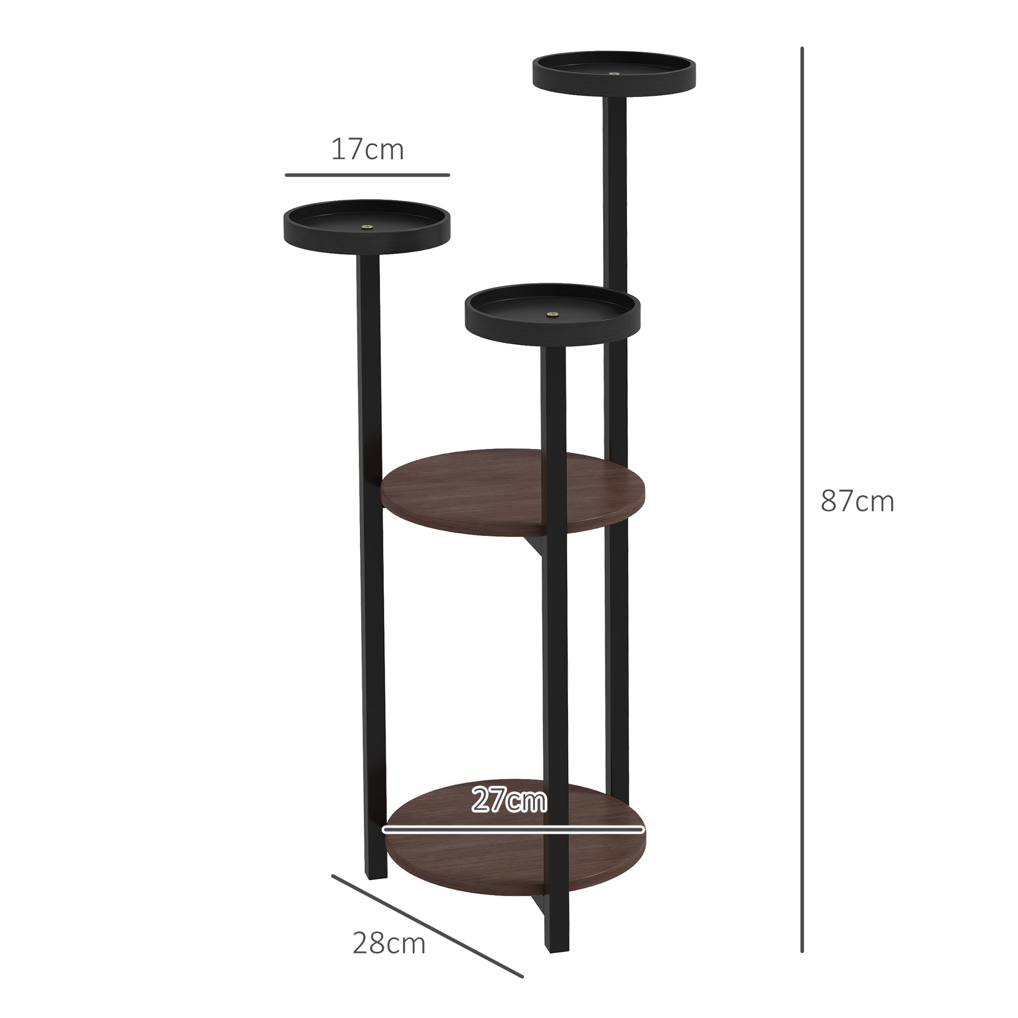 Plant Stand, 5 Levels, Wooden, Brown