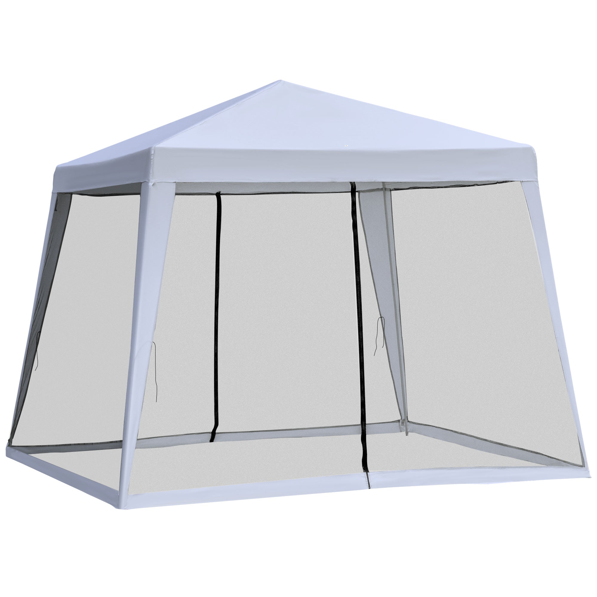 Garden Pavilion 3x3 m Weatherproof Party Tent with Mosquito Net, Metal/Polyester Grey