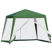 Gartenpavillon Partyzelt 3x3 m Wetterfestes Moskitonetz, Metall & Polyester, Grün