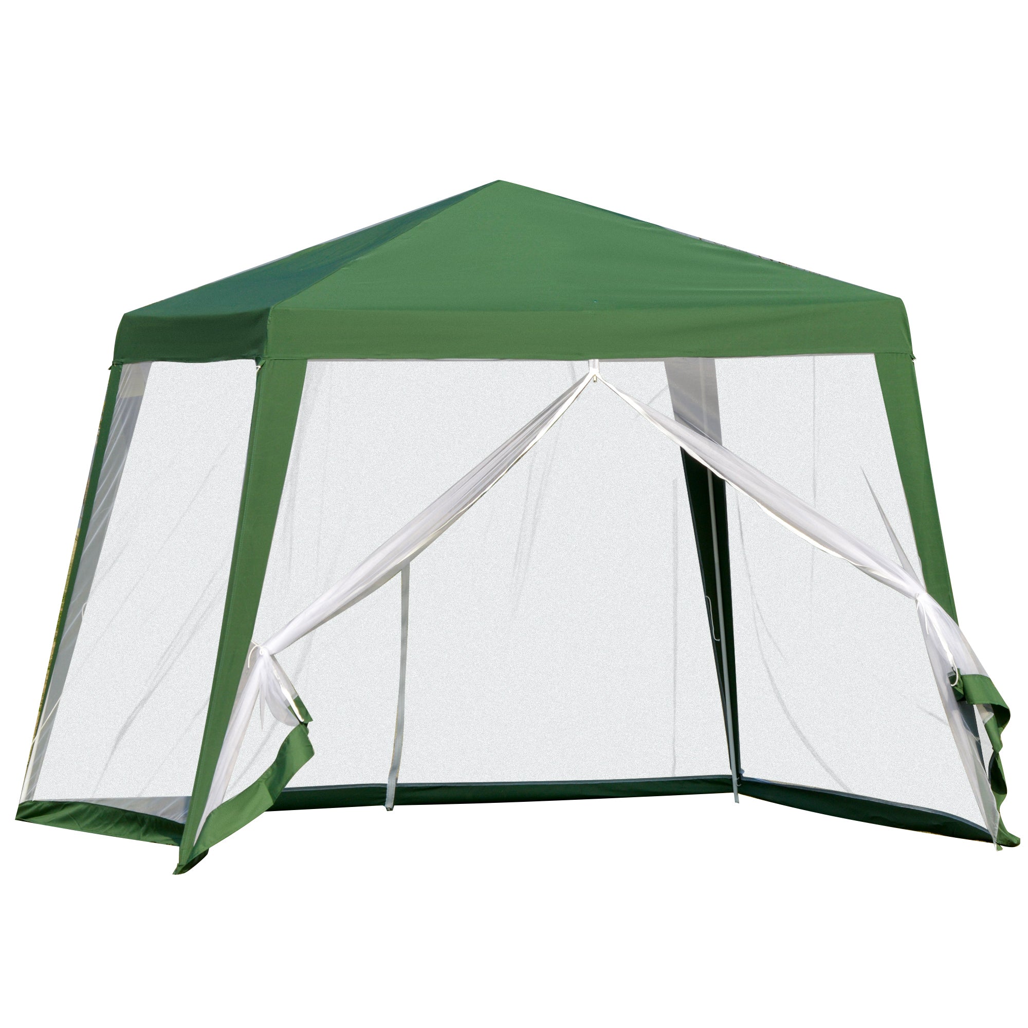 Gartenpavillon Partyzelt 3x3 m Wetterfestes Moskitonetz, Metall & Polyester, Grün