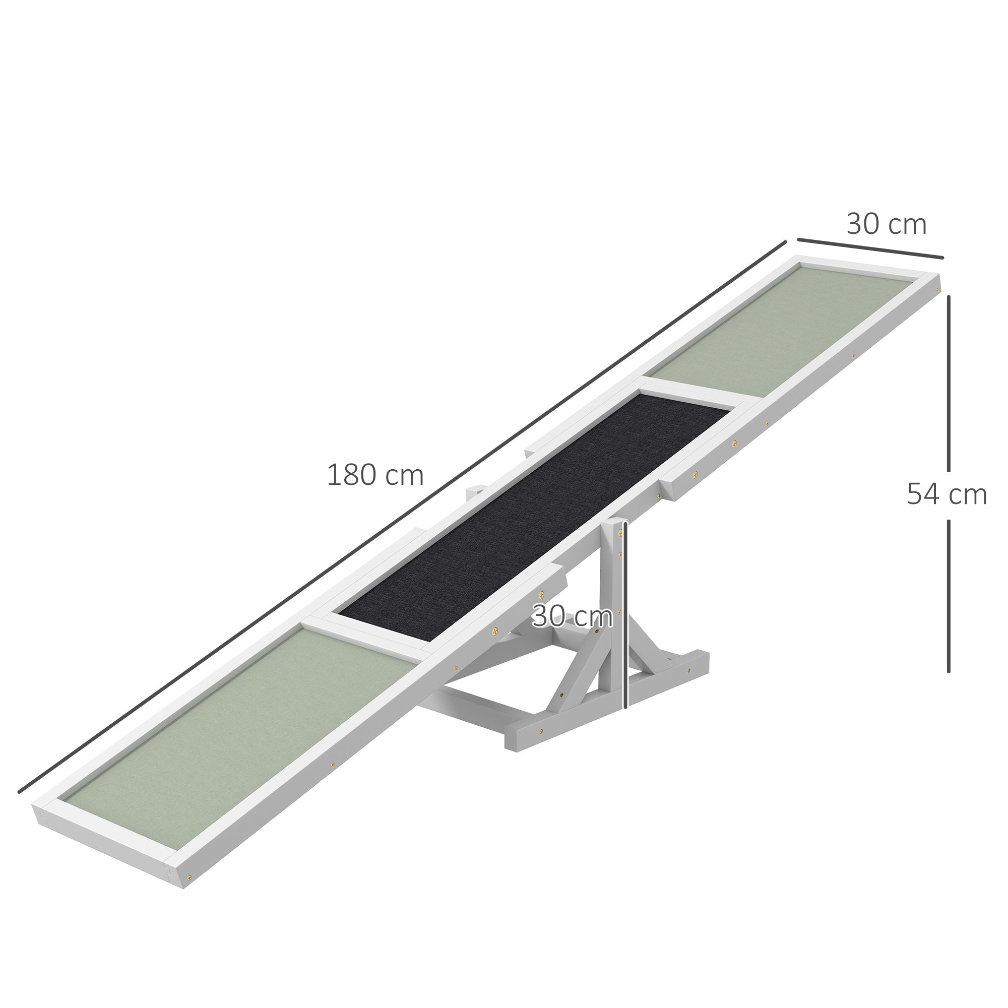 Dog Seesaw, Agility Ramp for dogs under 30 kg, Wood White