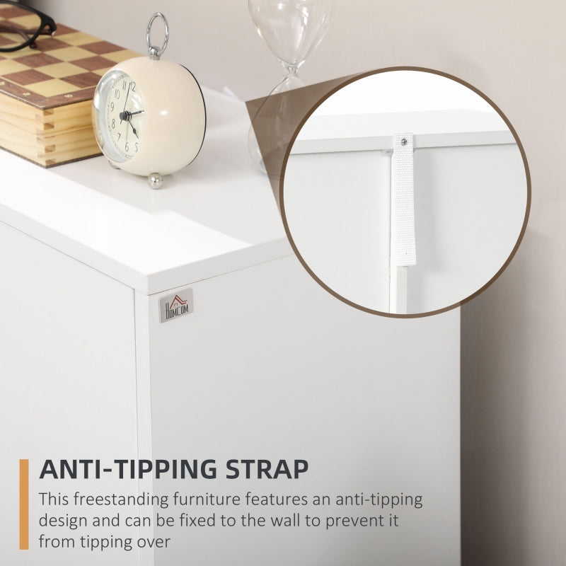Bathroom Cabinet Freestanding Storage 4 Drawers Door Cupboard White