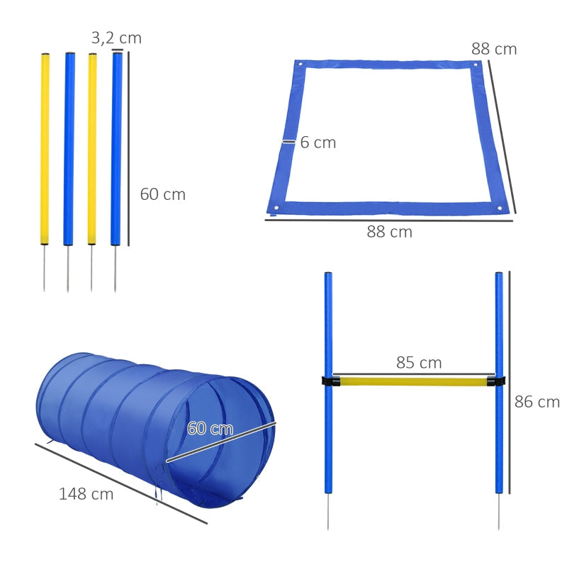 Agility-Set, 5-teiliges Hundetraining-Equipment, Gelb
