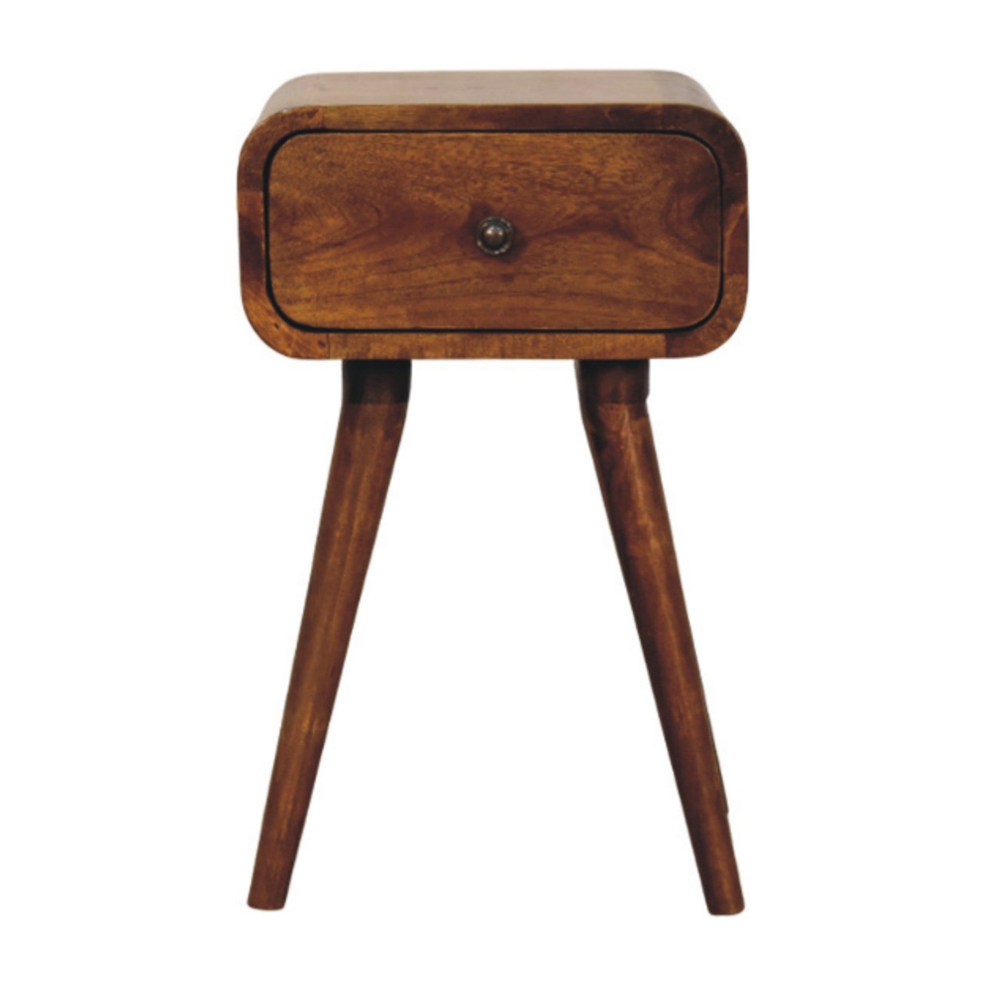 Avora Mini Nightstand, 1 Drawer, Solid Wood, Dark Brown