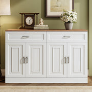 Sideboard with Shelves and Rebounder, Natural Wood Grain