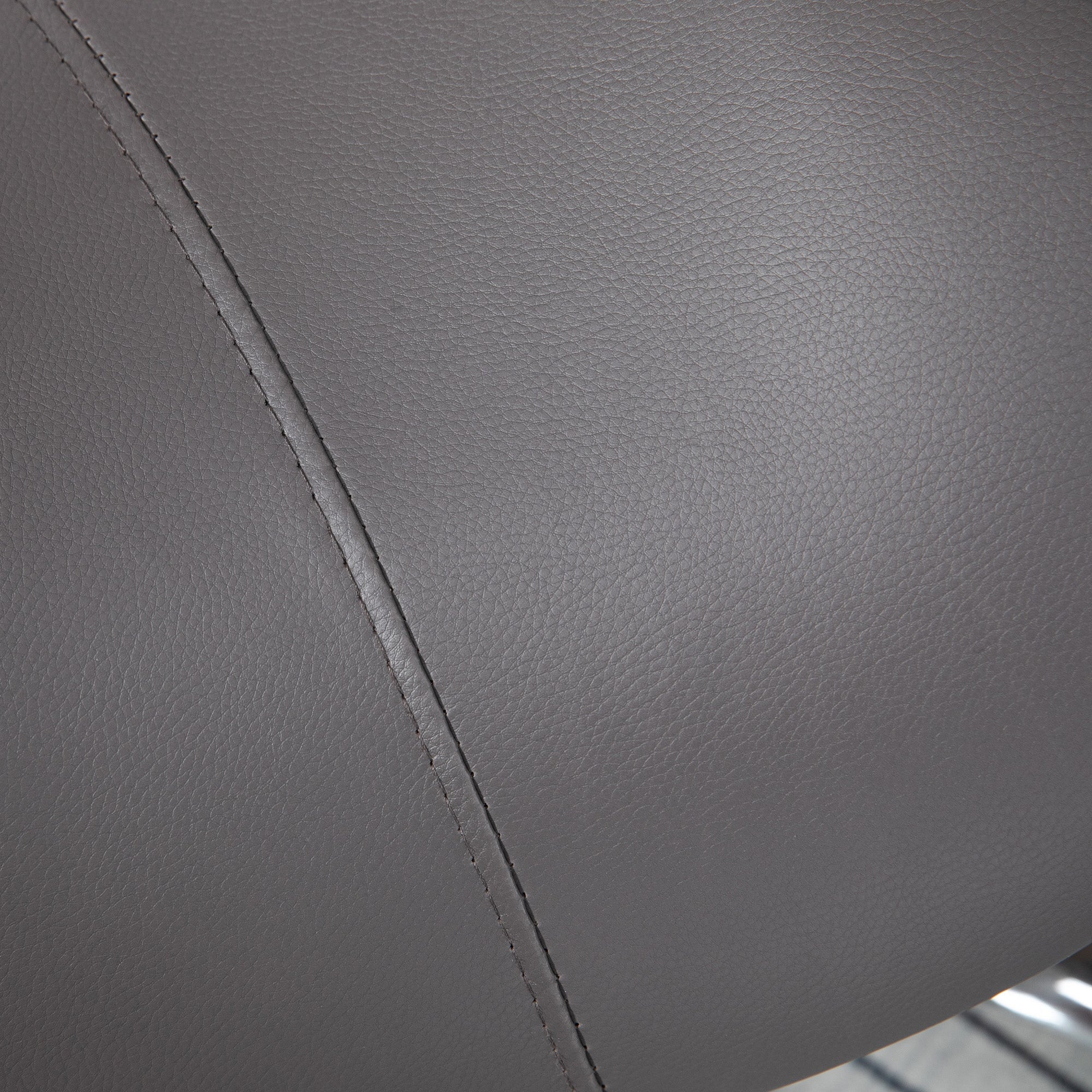 Cosmetic Saddle Stool, 360° Rotate Height Adjustable Rolling, Faux Leather Grey