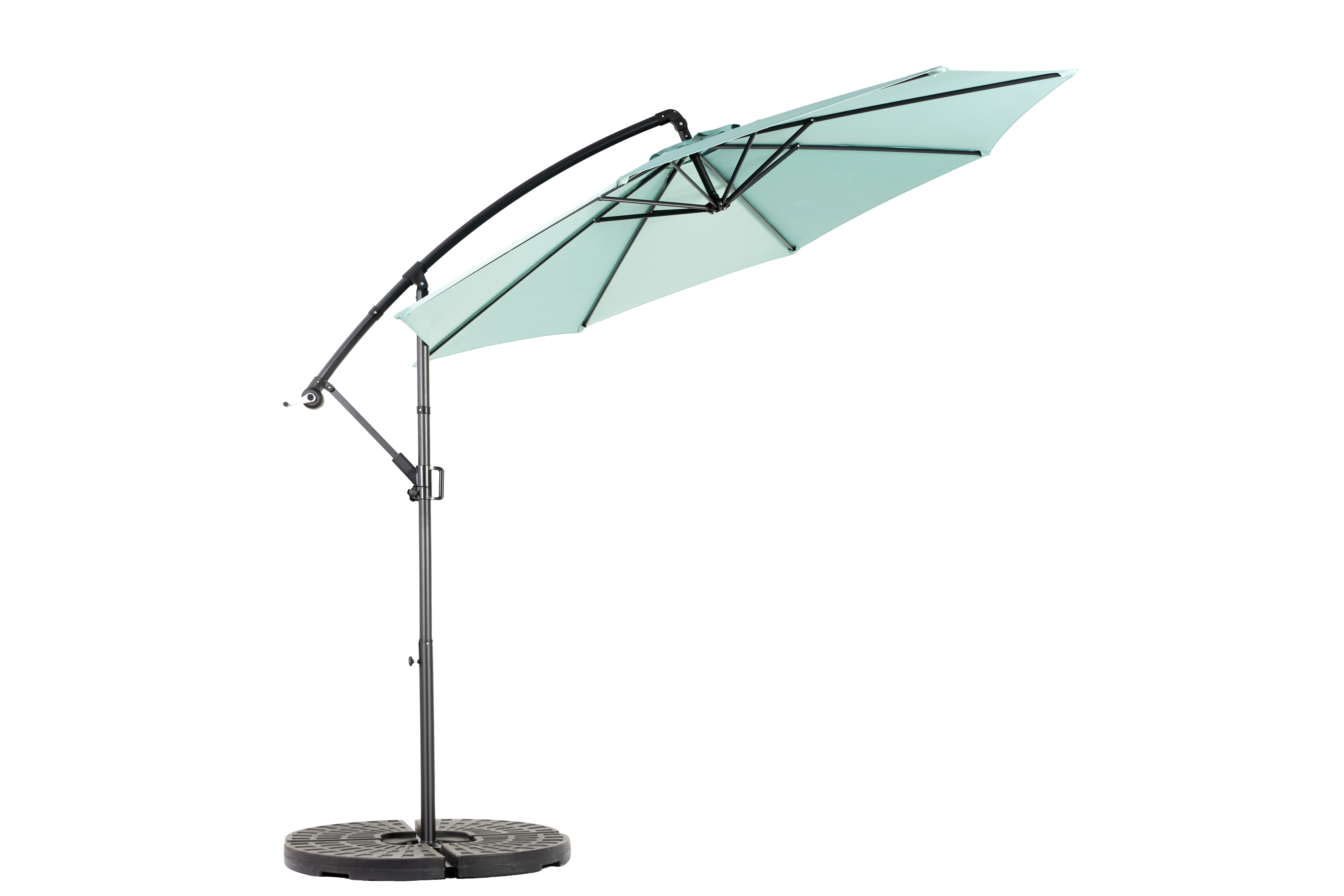 14.8 Ft Double Sided Outdoor Umbrella Rectangular Large with Crank, Light Green