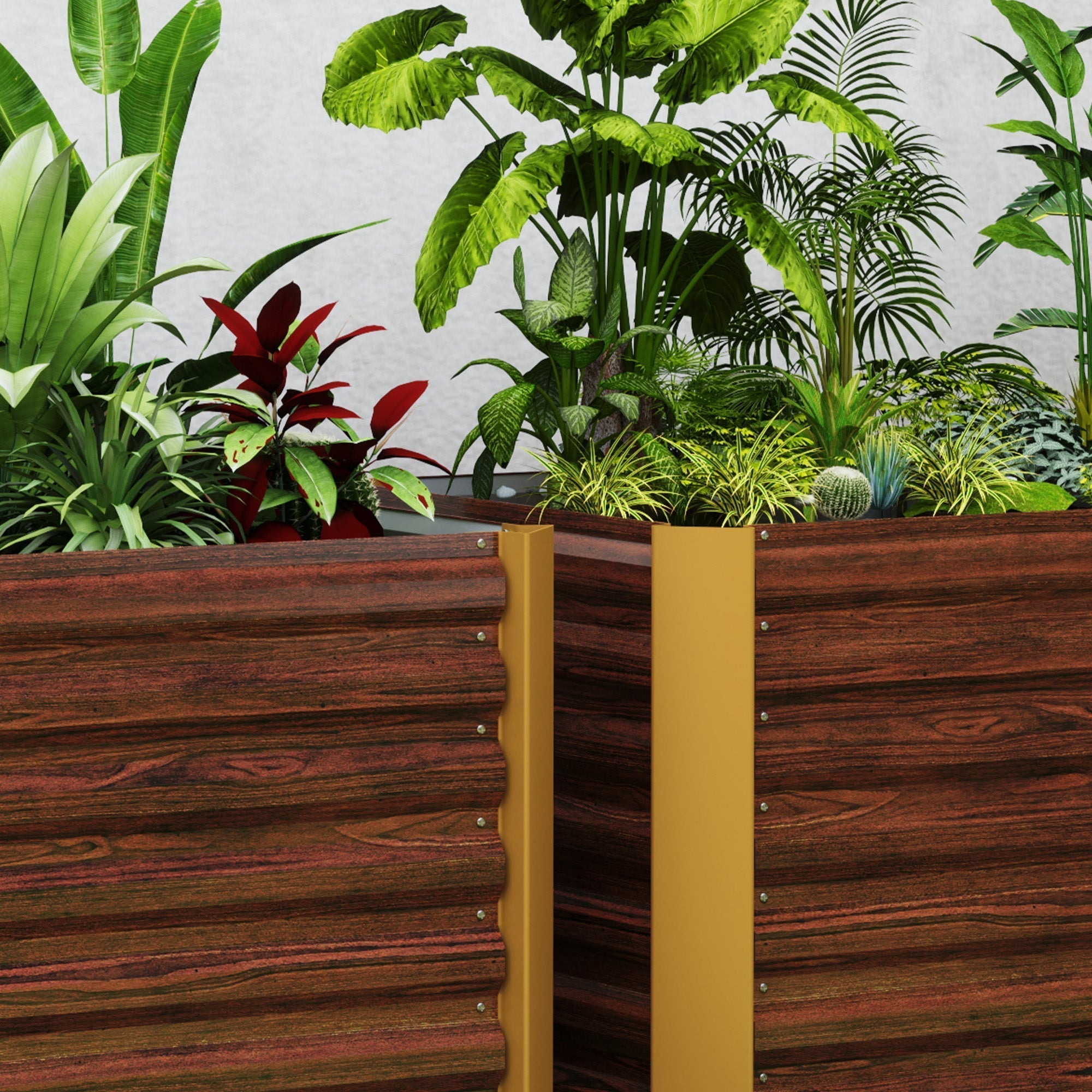 Raised Garden Beds Set of 2 Planters Weatherproof 120x60x60cm Galvanized Steel