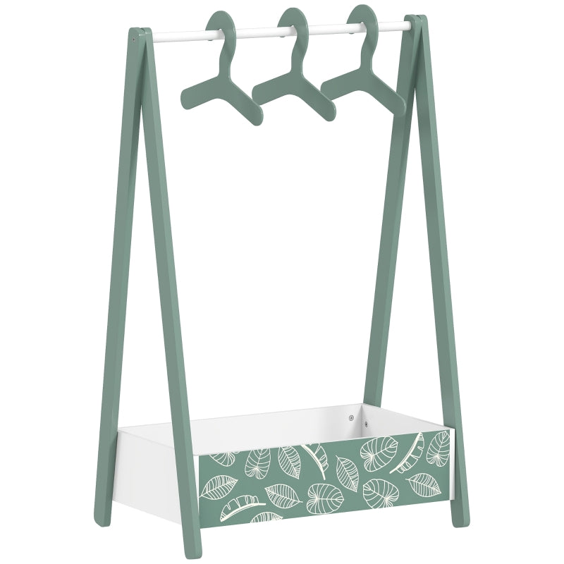 Baby Clothing Rack, Hangers Storage Shelf for Ages 3-6, Green