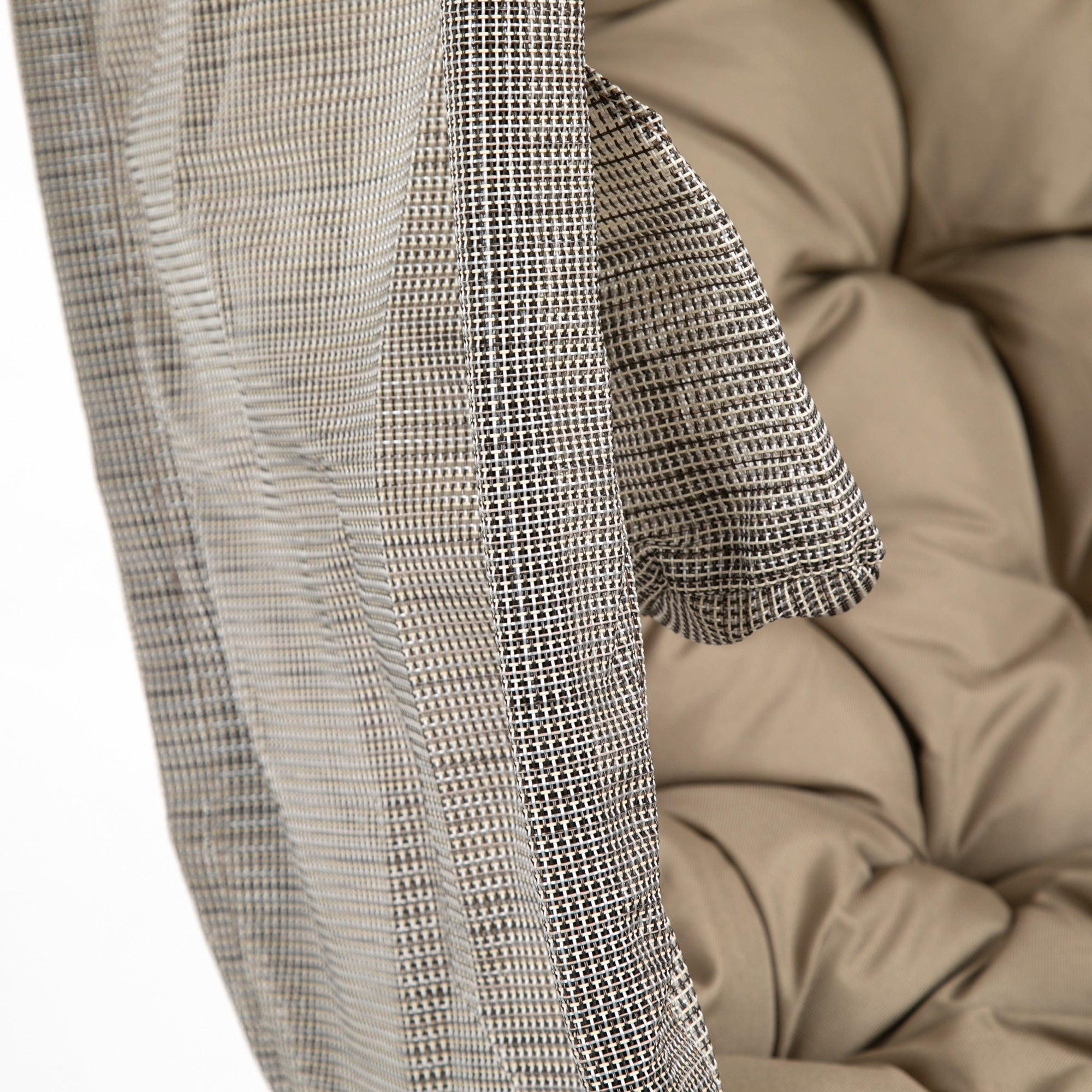 Hanging Egg Chair, Folding Swing Hammock with Side Pocket & Stand, Khaki