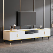 TV Cabinet, Modern Low with Marble Look, 200x40x46cm