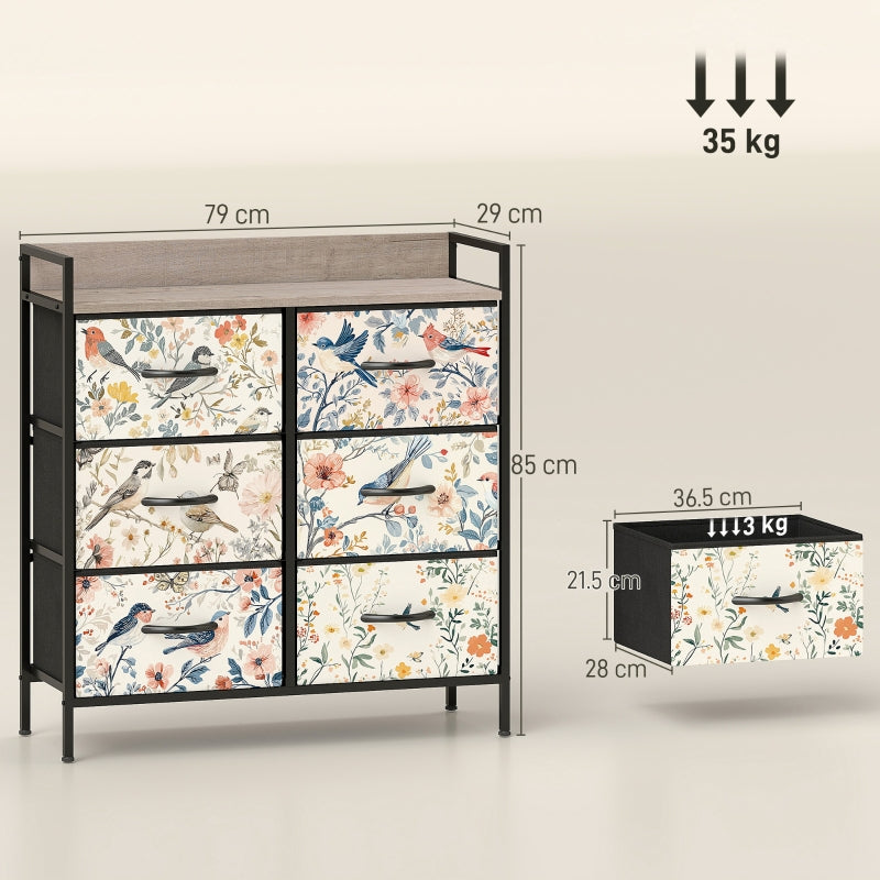 Chest of Drawers, 6-Drawer, White