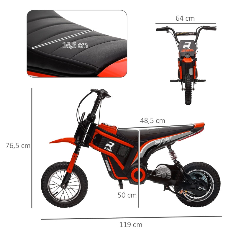 Electric Motorcycle for Kids, 24V with Horn, Light, 8-16 km/h, Red