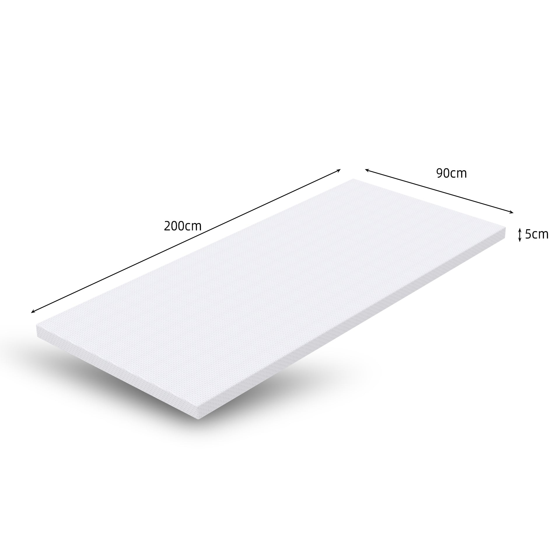 Comfortable Mattress H3, Medium Strength, Oeko Tex Certified, 90x200cm, White