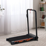 Electric Treadmill, Foldable Fitness Equipment 1-6 km/h, Sturdy Steel Frame, Black