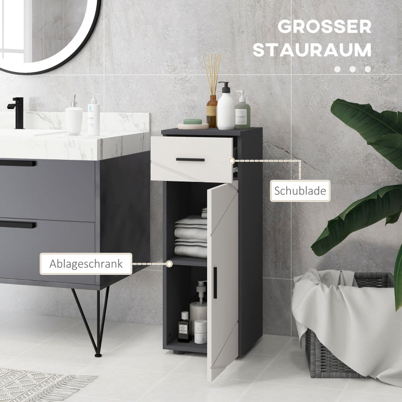 kleankin Bathroom Cabinet with Drawer, Adjustable Shelves, Gray