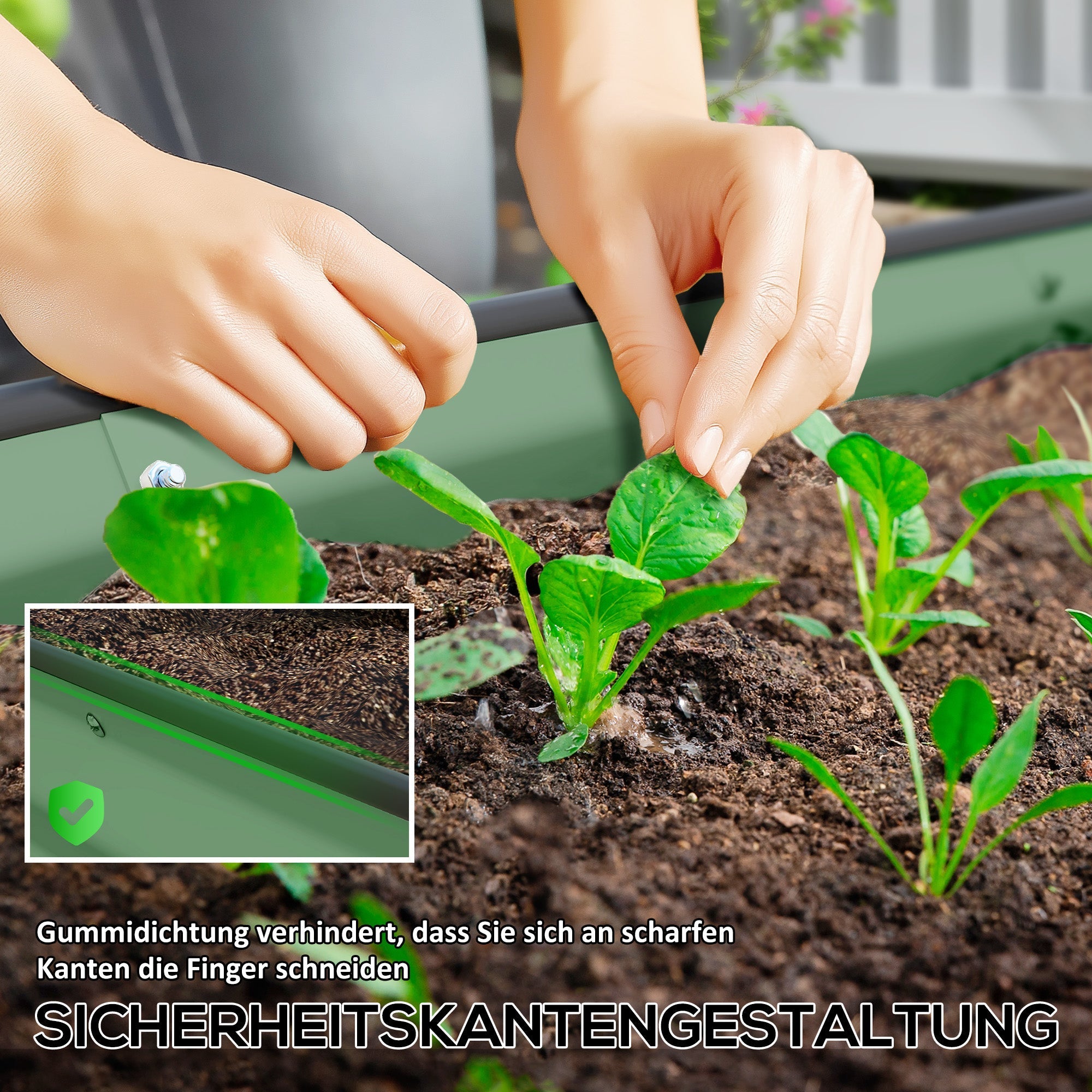 Raised Garden Beds 2-Piece Stackable Planters 181x93x30cm Steel