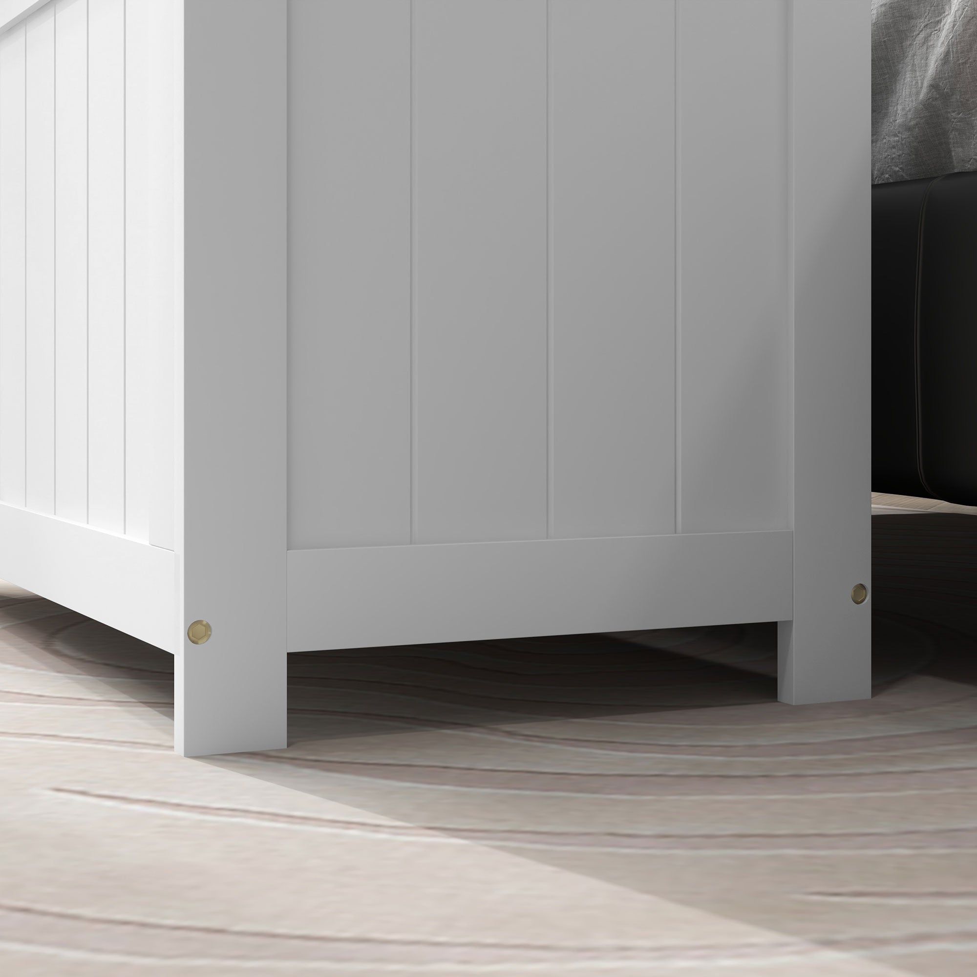 Storage Box Chest, Handle Lid, Living Room Bedroom, White