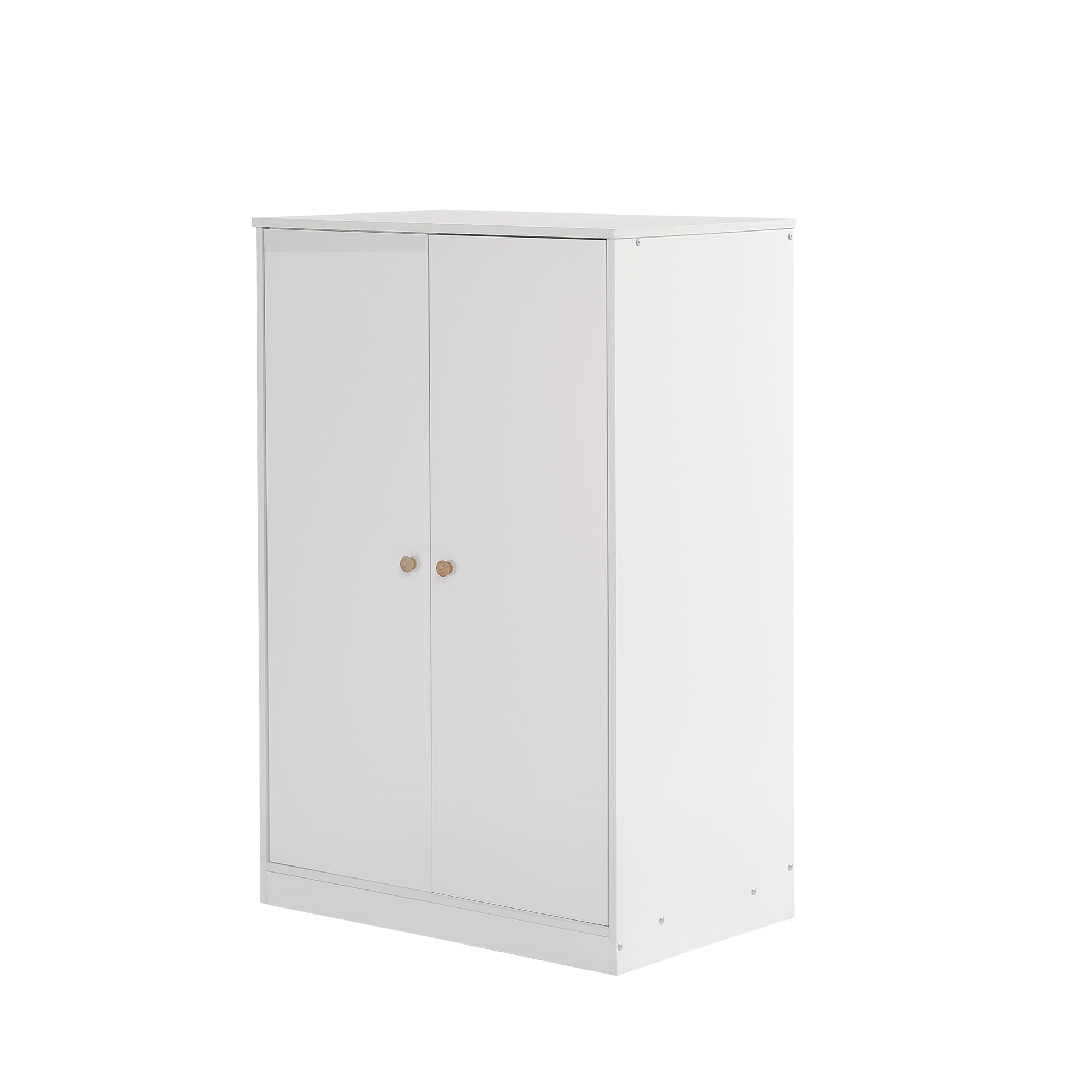Wardrobe, Small 2-Door Hanging Rail for Bedroom/Children, MDF White