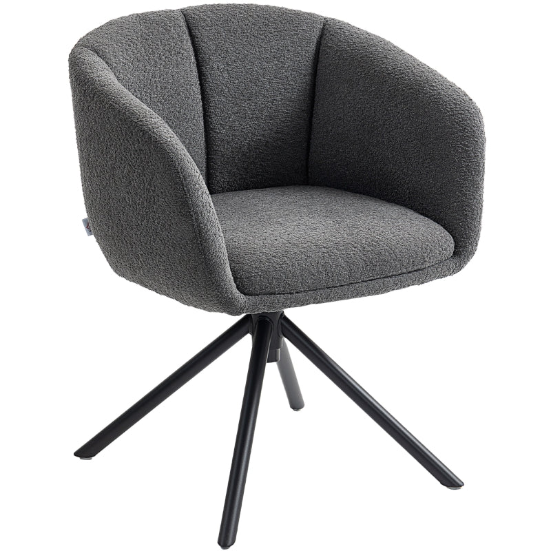 Armchair Swivel Upholstered Cozy - Dark Grey