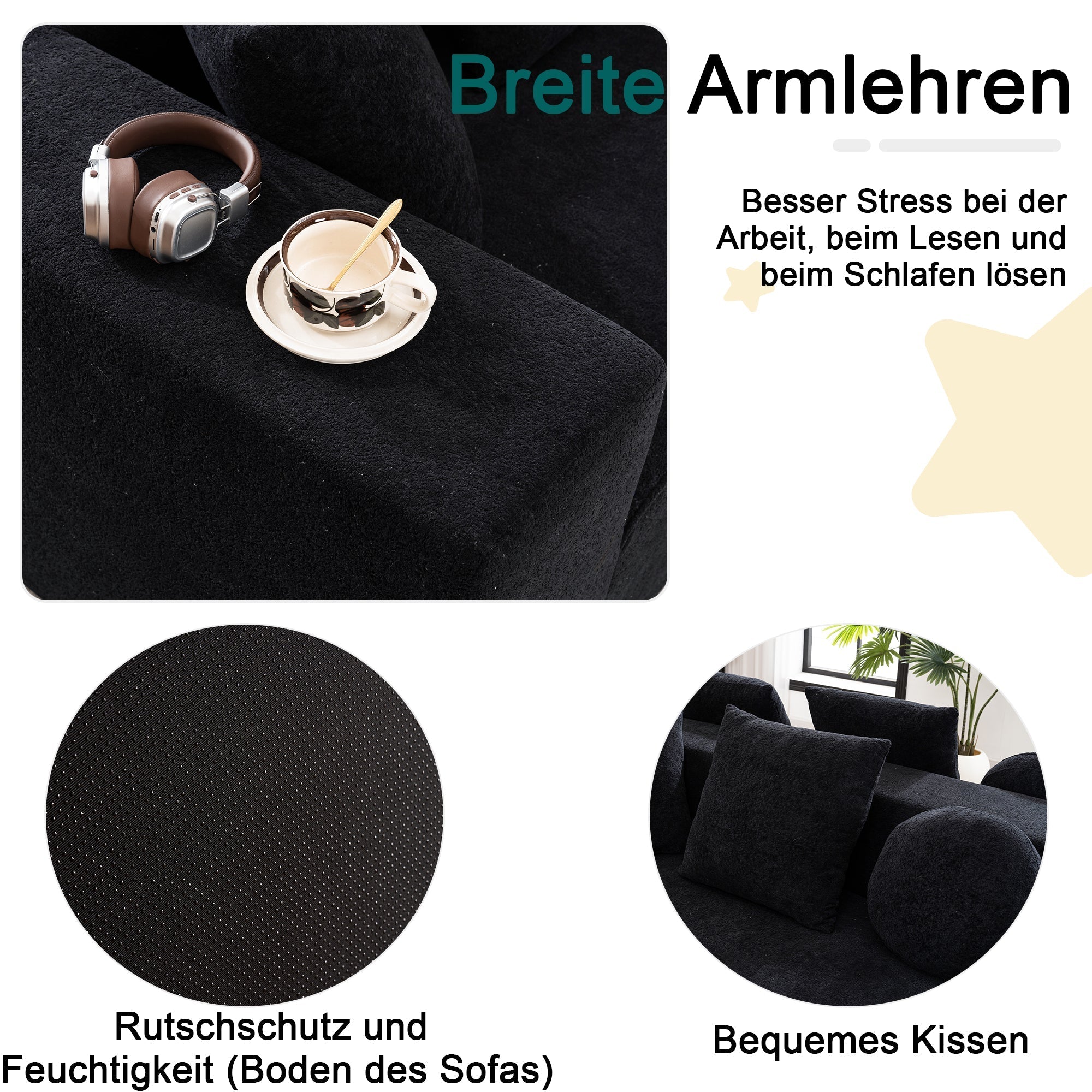 Boneless Sofa, Segmented Cloud Modular No Assembly, Chenille Fabric