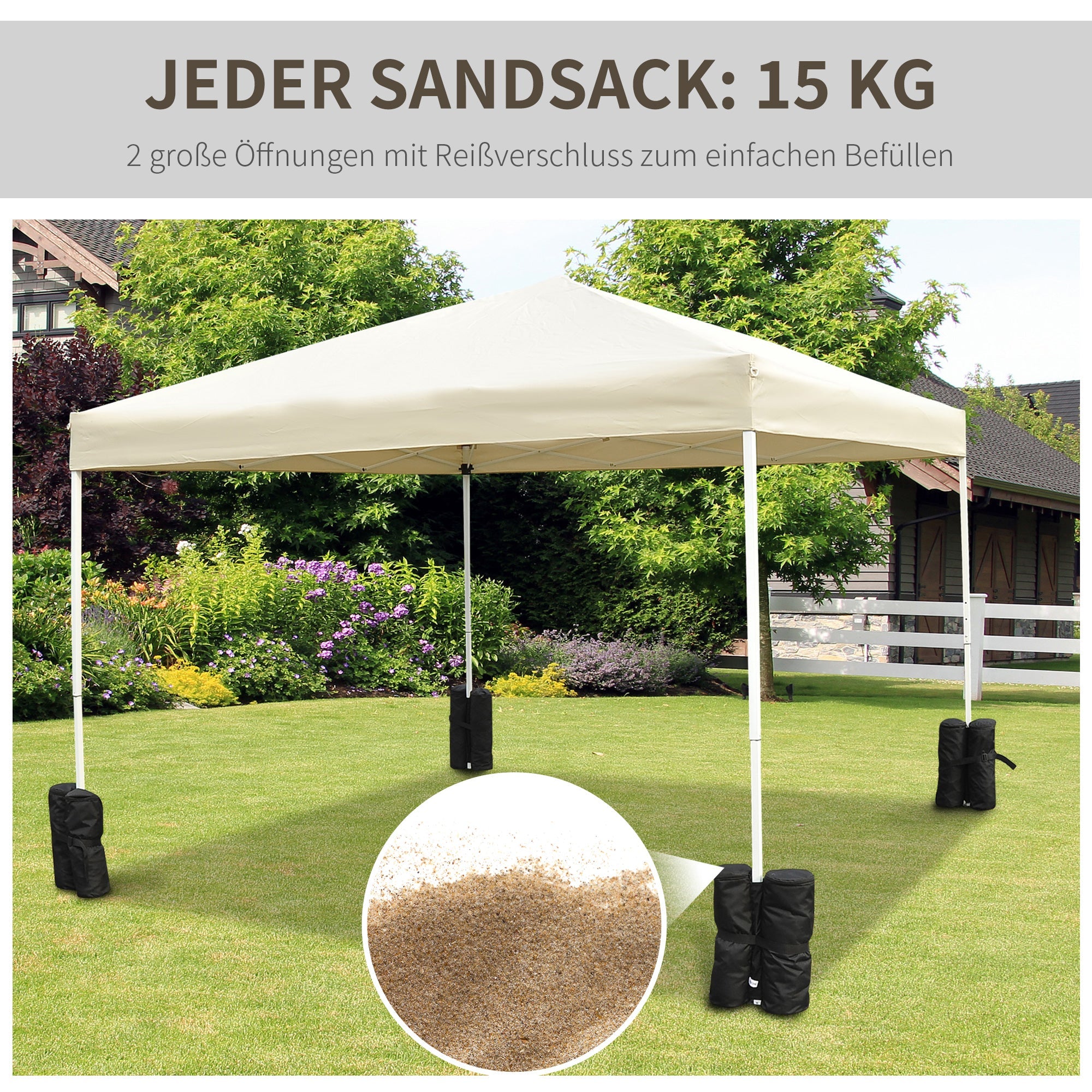 Pavilion Stand Set 4-Piece Folding Tent Stability Black