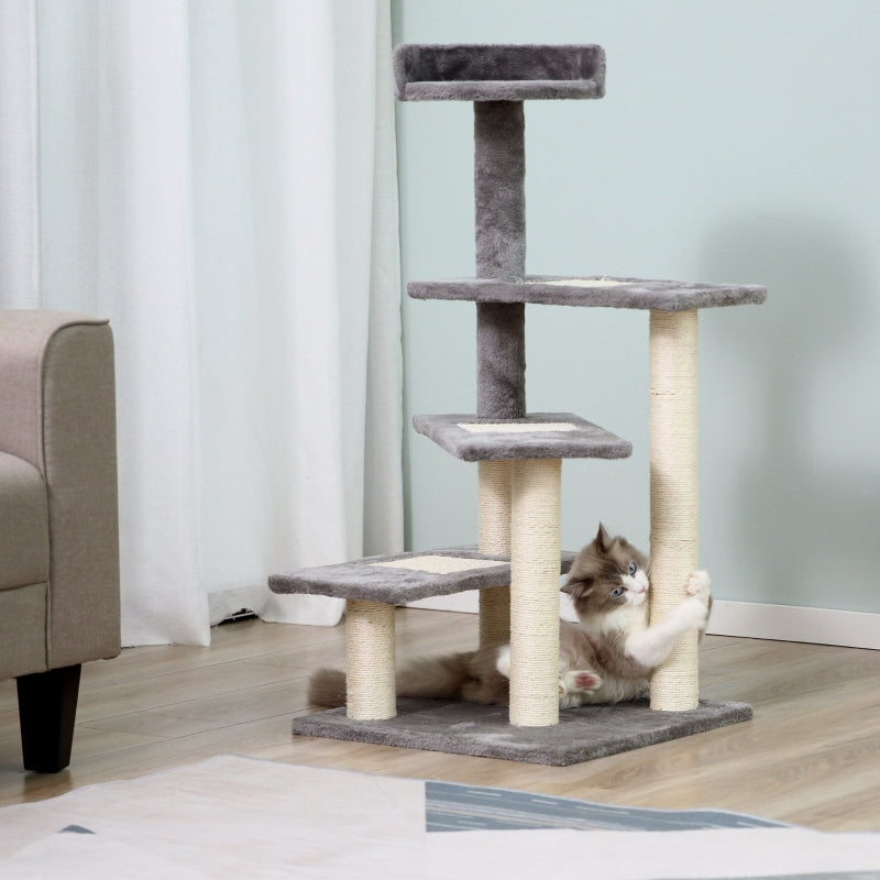 Climbing Tree Cat Tree, 5 Layers, Beige Grey