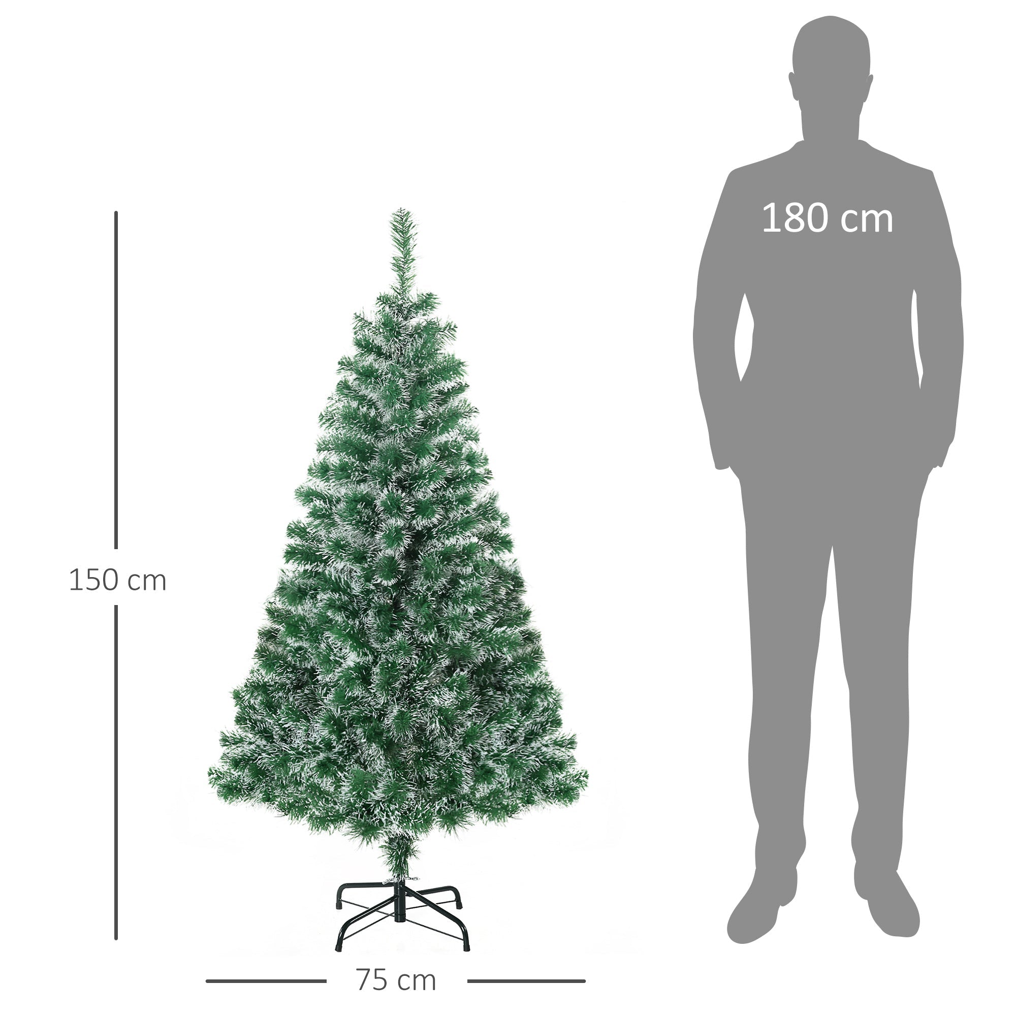 Artificial Christmas Tree, 1.5M, 416 Branches, PET, Green