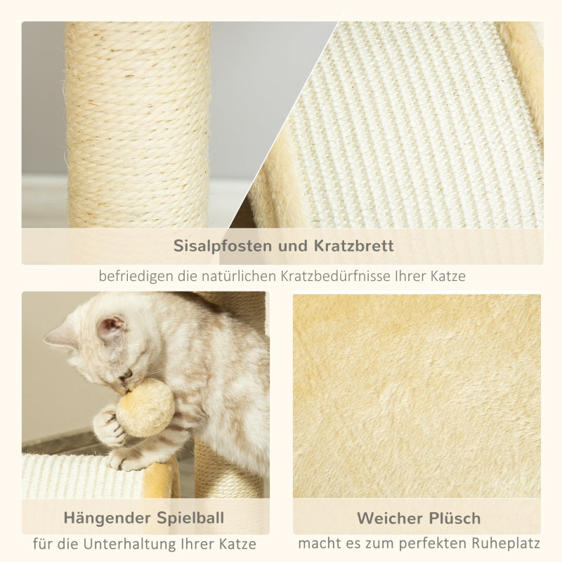 Katzenbaum, Spielbälle, Sisalseil, Beige