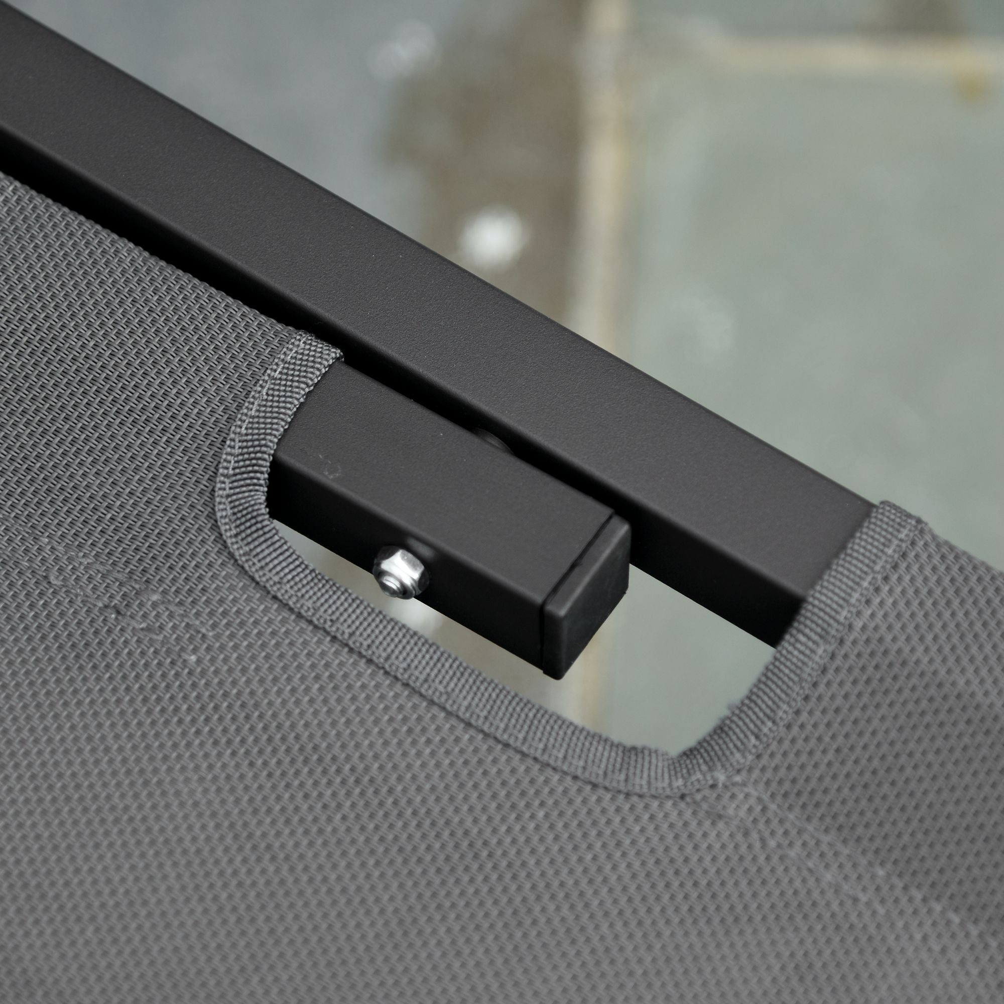 Sun Lounger 5-Level Aluminum Garden Lounger Texteline Grey/Black