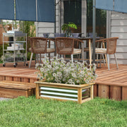 Raised Bed, 90x45x30cm, Robust & Weatherproof, Metal & Wood