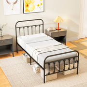Single Minimalistic Bed Frame, Metal, Black