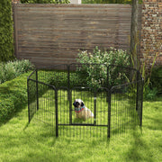 Puppy Run, Outdoor Enclosure, Customizable, Metal Black