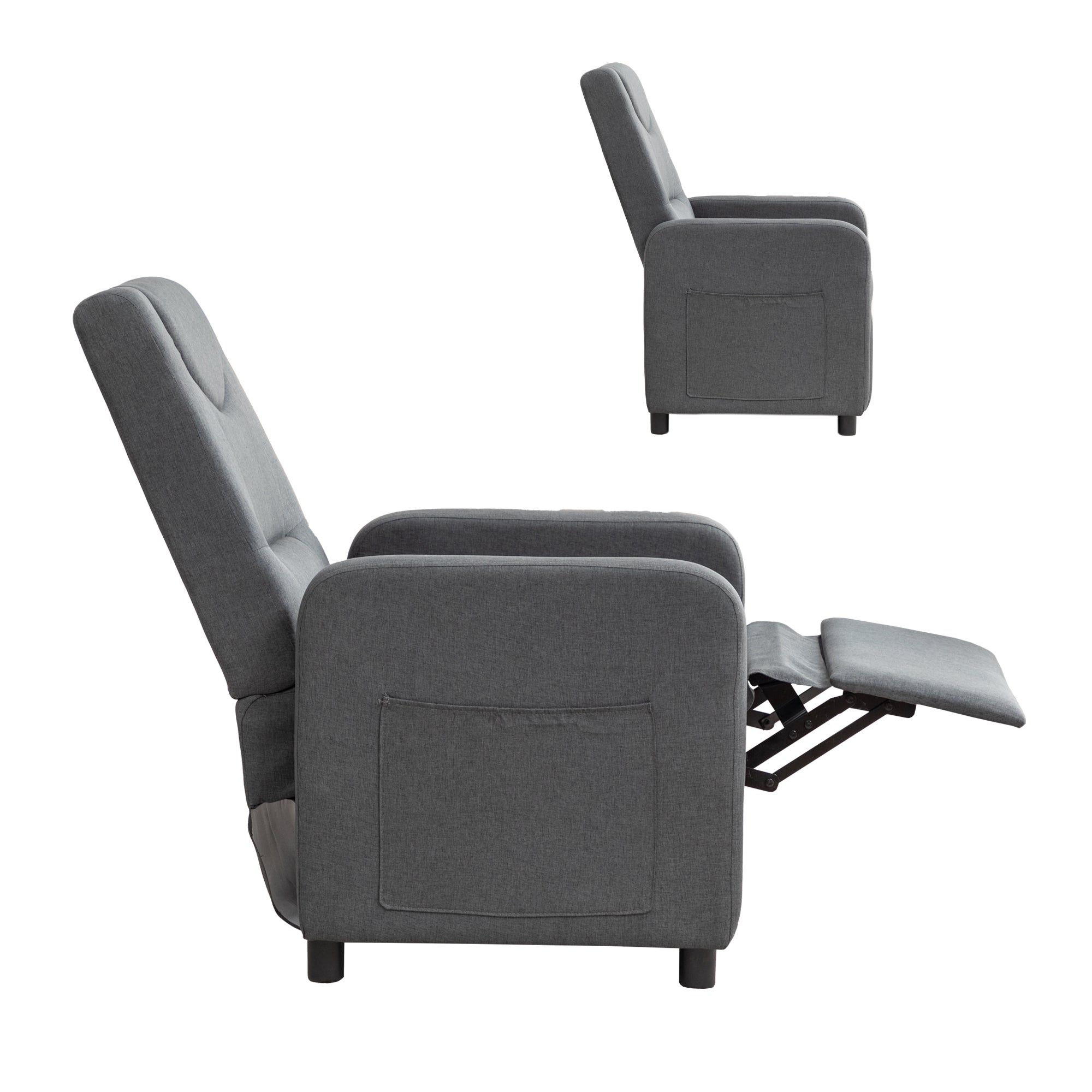 Reclining Armchair Adjustable Function - Dark Grey
