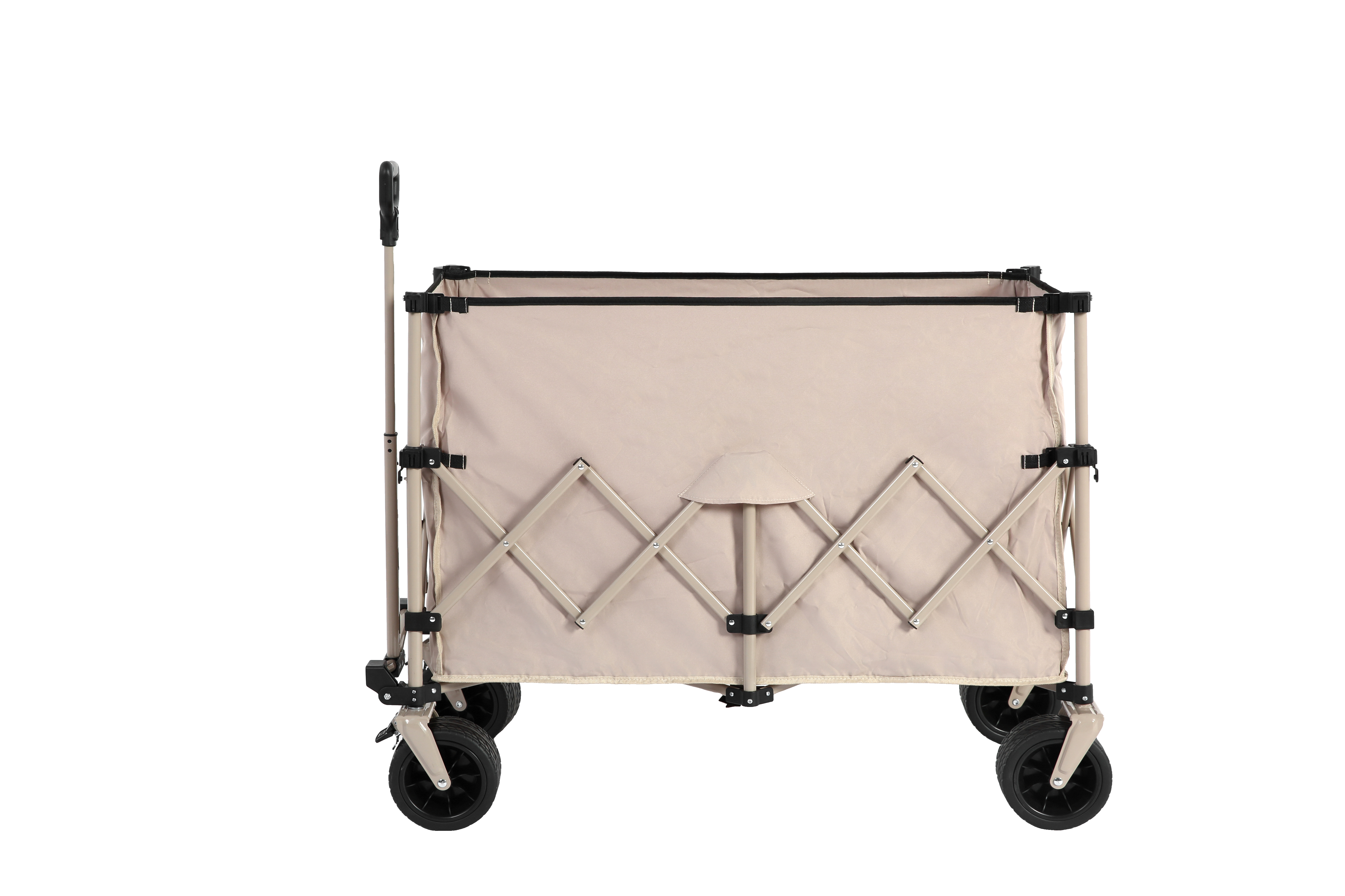 Beach Wagon, Collapsible 220lbs, Heavy Duty 300L, All-Terrain Beach Wheels, Beige