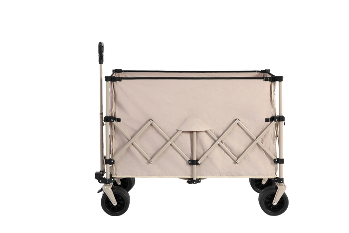 Beach Wagon, Collapsible 220lbs, Heavy Duty 300L, All-Terrain Beach Wheels, Beige