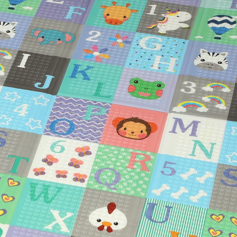 Foldable Baby Play Mat Double-Sided Reversible Foam Soft Crawling Mat, Multicolor Plastic