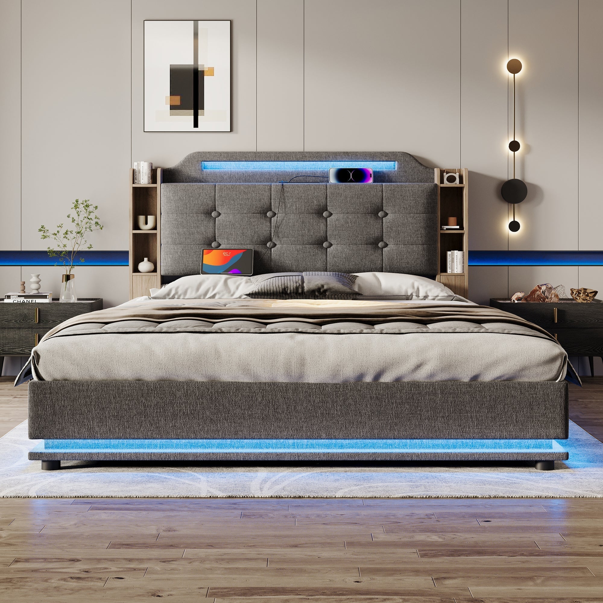 Single pink bed with storage