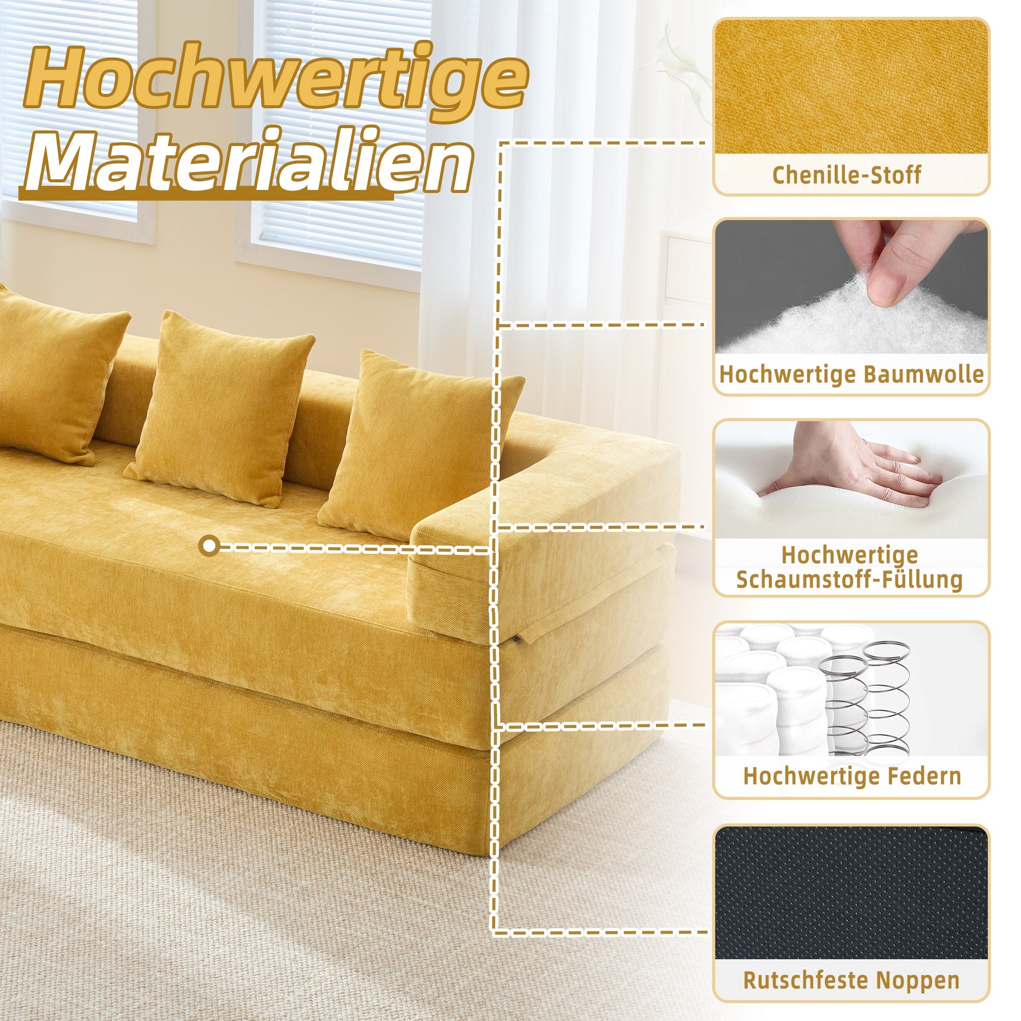 Modular Sofa, Super Soft Combinable Storage, Chenille Fabric