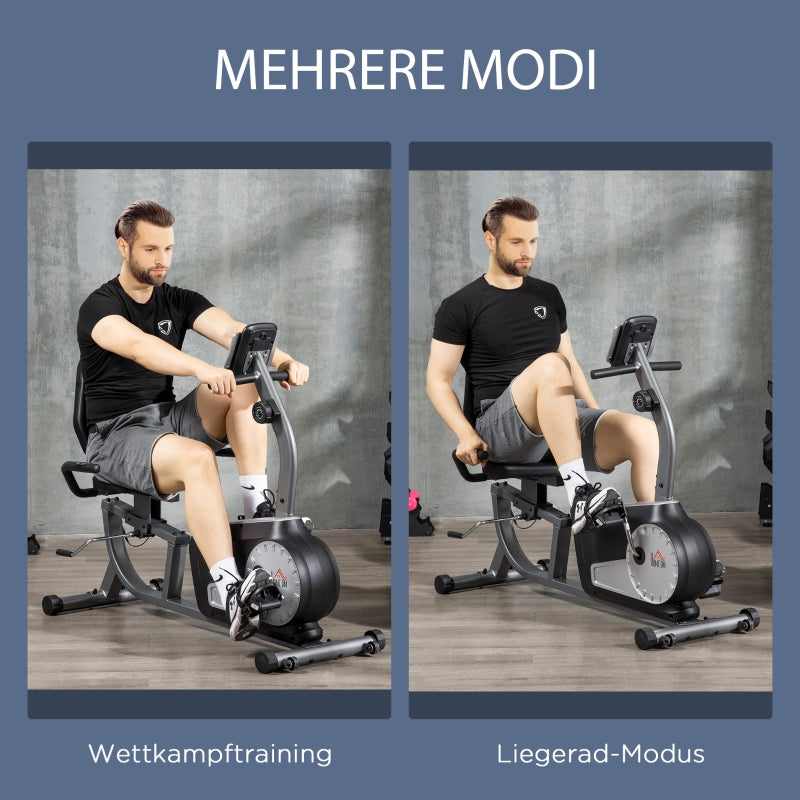 Exercise Bike 8 Resistance Levels - Steel Grey/Black/Silver